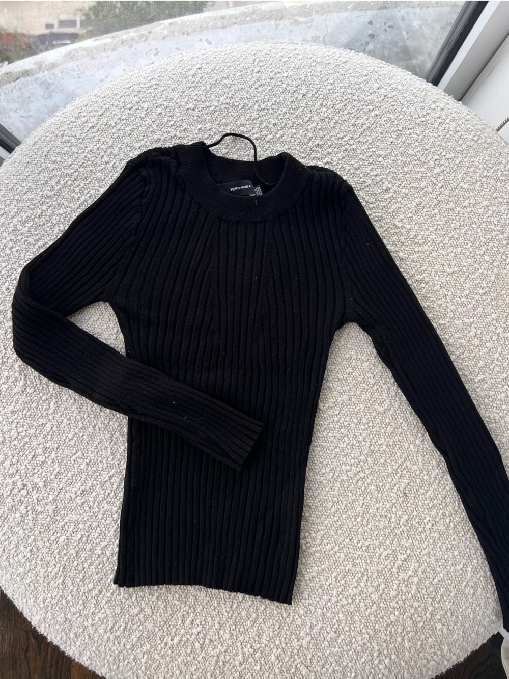Black Ribbed Knit Sweater - Vero Moda